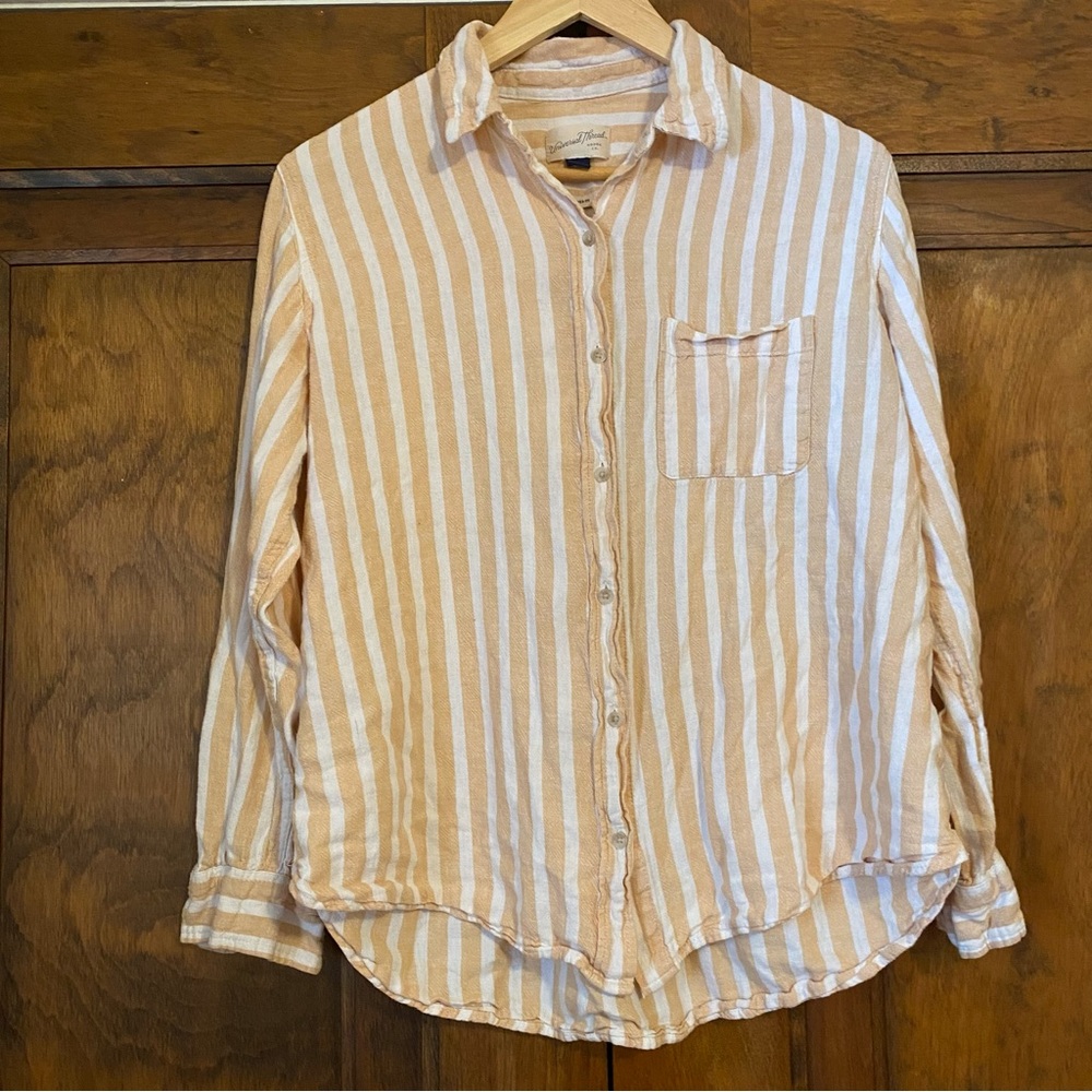Striped Beige and White Shirt